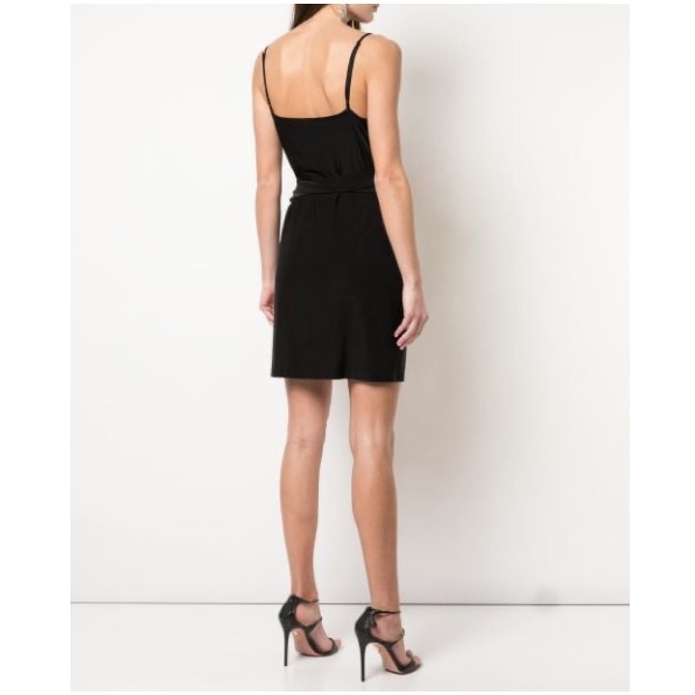 L’AGENCE Tate Sleeveless Wrap Dress in Black Size Medium NWT - Picture 3 of 14